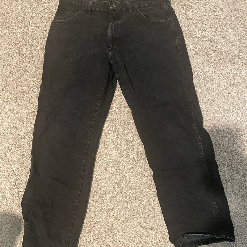 Rustler Men's Dark Black Relaxed Jeans